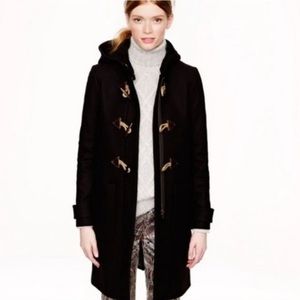 J. Crew Black Toggle Button Wool Coat